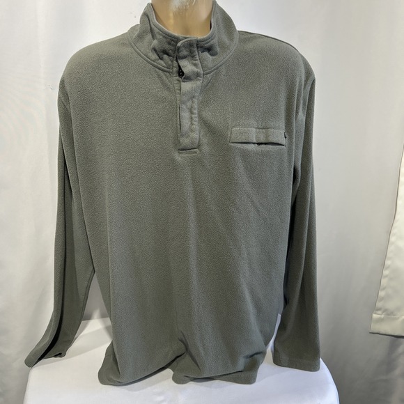 Free Fly Apparel Other - FREE FLY~ Gray Fleece Pullover Performance Bamboo Sweatshirt Snap Mock Neck~ XL